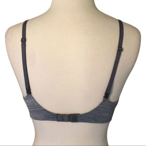 VICTORIA’S Secret Mesh Embellished Uplift Padded Plunge Gray Bra 34D - Picture 4 of 11